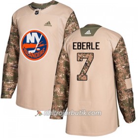 Män Ishockey New York Islanders Tröja Jordan Eberle 7 Adidas 2017-2018 Camo Veterans Day Practice Authentic